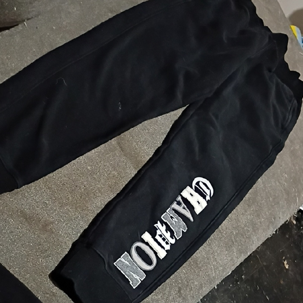 Champion Women's Black Joggers with Silver Logo Size Medium-0569